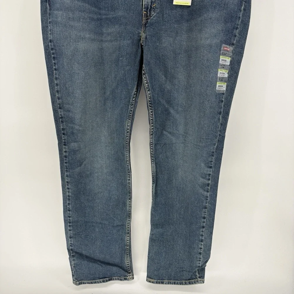 Levis 511 Slim Fit Jeans Mens 42x32 Blue Medium Wash Denim Stretch NWT Plus Size